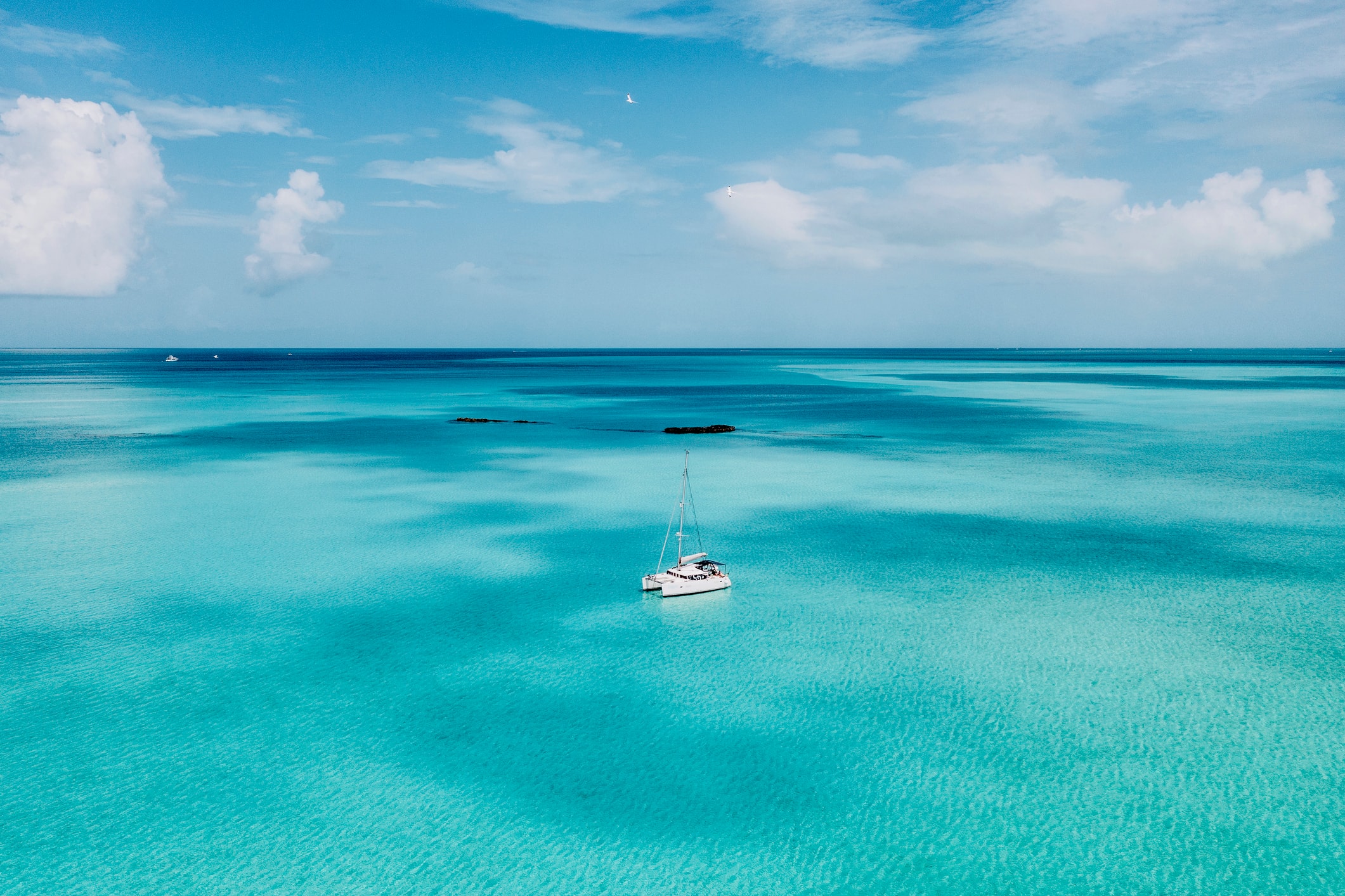 Luxury catamaran sailing in Turks and Caicos